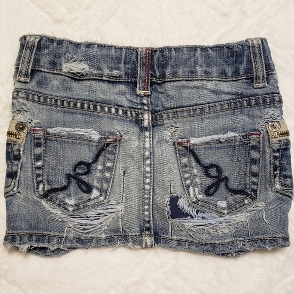 Guess Super Destroyed Denim Mini Skort - Picture 2 of 5